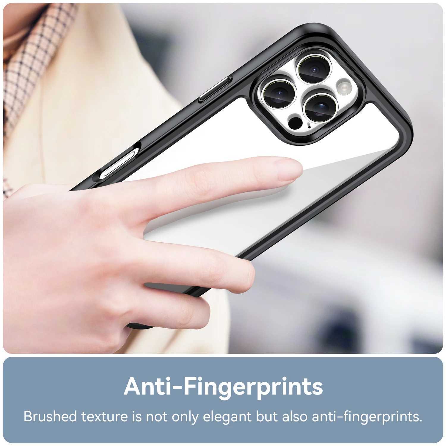 Clear PC Hard Phone Case for iphone 16 15 14 13 12 11 Pro Max SE4 SE3 8 7 Plus Back Cover Mobile Slim Protective Case M240914