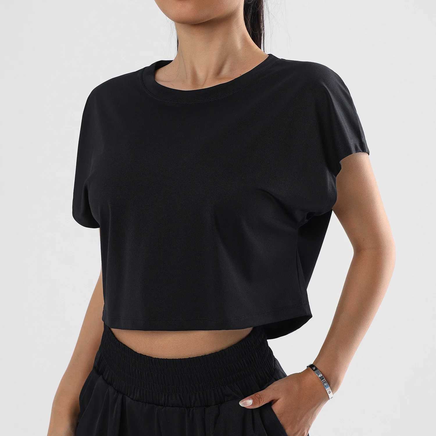 Women Yoga Short Sleeve Sports Fitness T-Shirts Push Up Yoga Top Womens Gym Yoga Shirt Sport Wear Workout Athletic Wear M240914