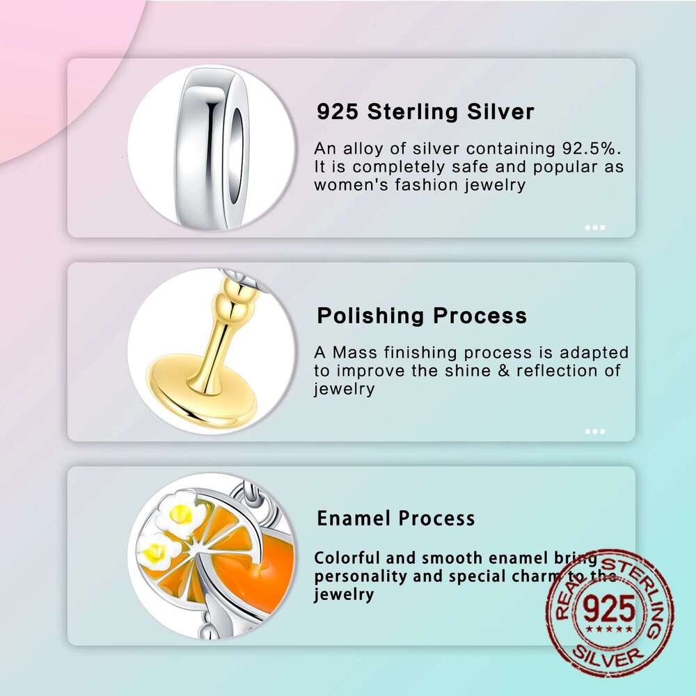 925 Sterling Silver Red wine bottle Donuts Beverage cup pendant Charms Beads Fit Original Bracelets Fine DIY Jewelry