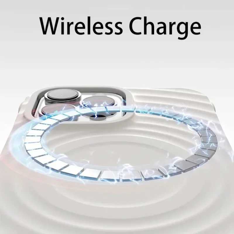 For iphone 16 Pro Max Ripple Liquid Silicon Shockproof Case For iPhone15 14 13 12 Pro Max Wireless Charge Magnetic Cover M240914