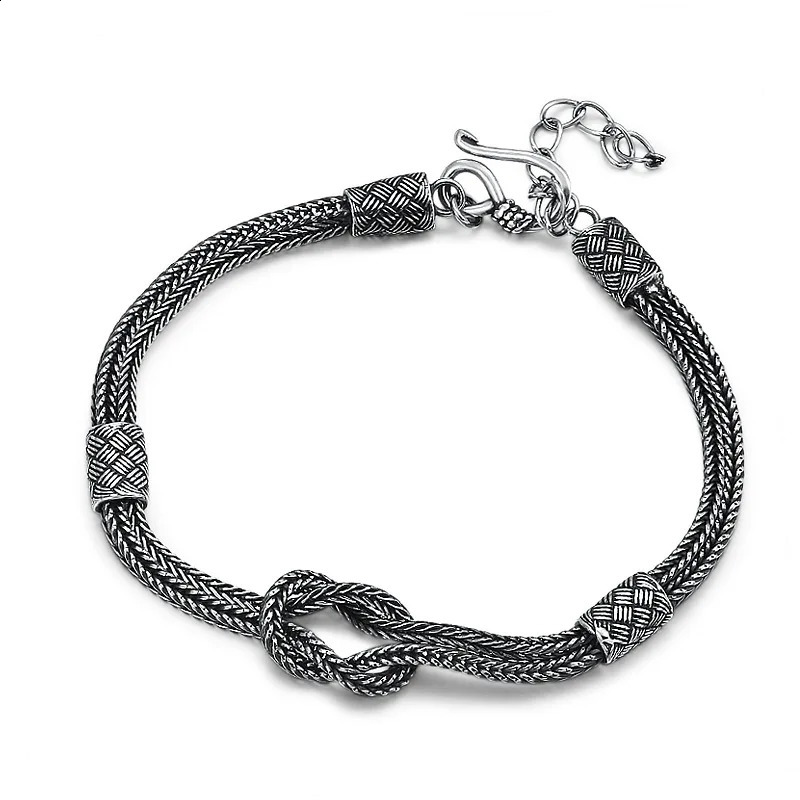 Woven knot bracelet handmade Viking jewelry truly pure 925 sterling silver for men and women ww 240919