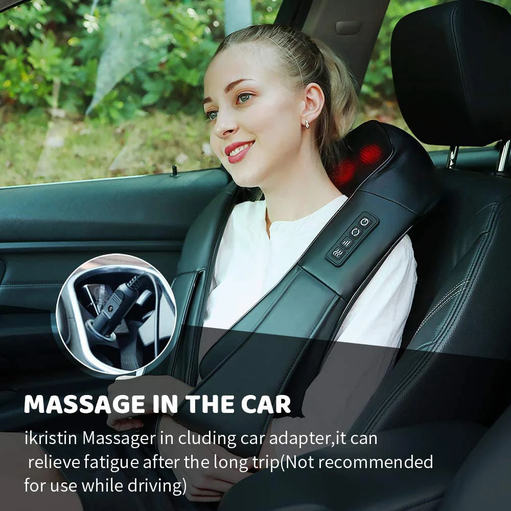 neck massager for neck back shoulders legs and thighs deep tissue 3D kneading helps relax muscles at home and in the car 240914