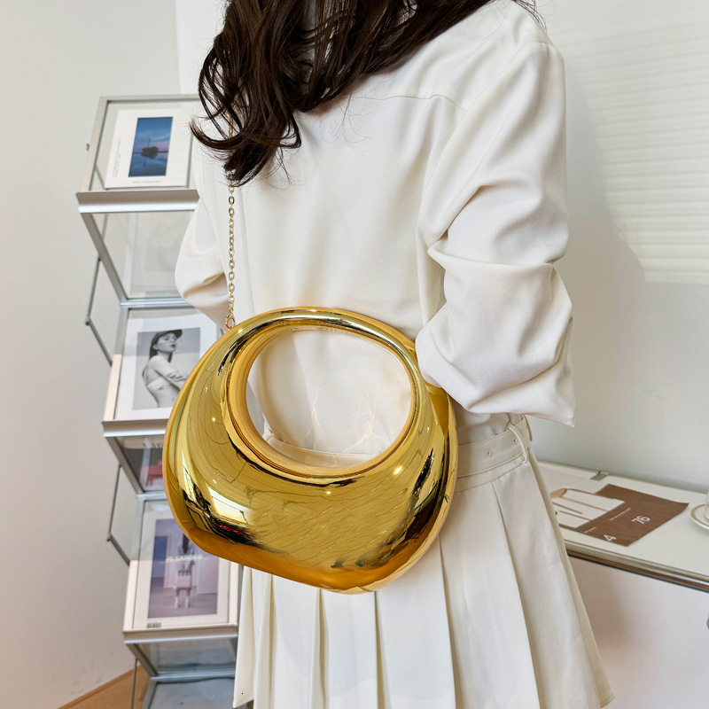 2024 Spring/Summer New Product High end Moon Gold and Silver Home Decoration Handbag Makeup Dinner Women's Bag