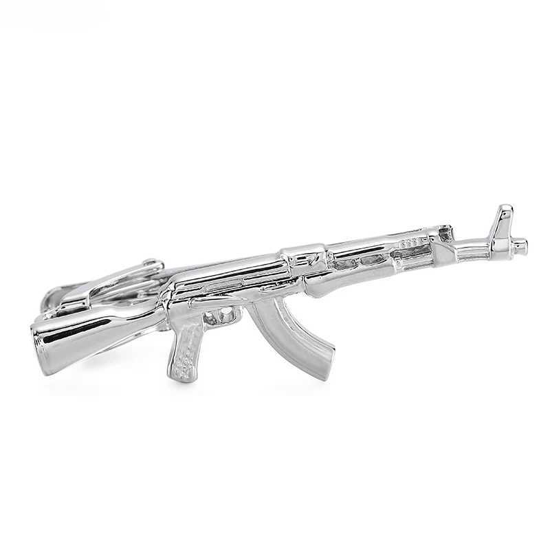 DY high-quality brass semi-automatic submachine gun model tie clip mens high-end business wedding tie clip wholesale W240914