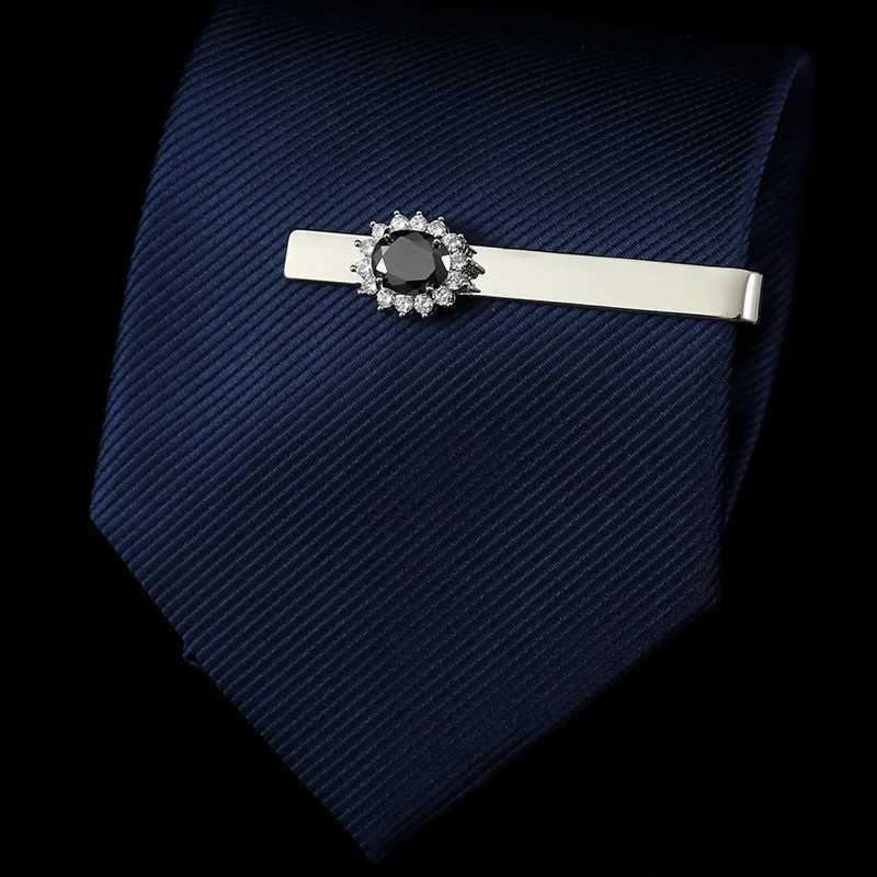 Advanced mens boutique lamp luxurious zircon tie clip fashionable temperature officially worn leading star tie accessories W240914