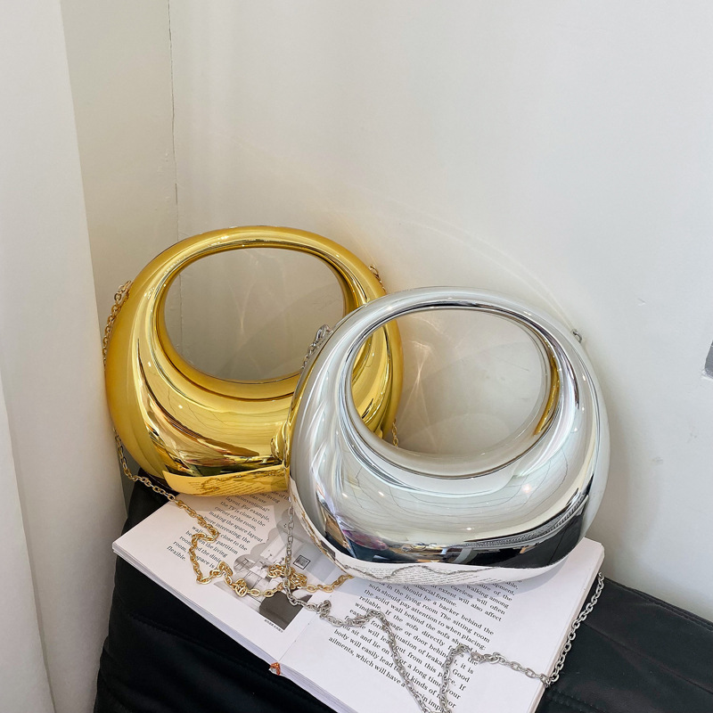 2024 Spring/Summer New Product High end Moon Gold and Silver Home Decoration Handbag Makeup Dinner Women's Bag
