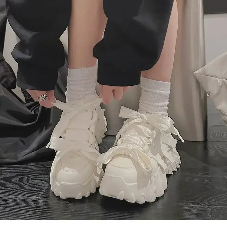 Sneakers Designer Vulcanized Fashion Lace-up Wedge Platform Dad Casual Women Sport Shoes atillas Mujer