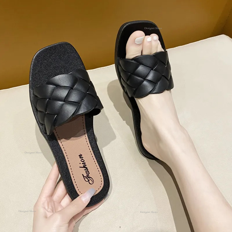 Slippers Gainew Fashion Women Outside Summer Comfort Orange Black Couples Thick-Soled Non-Slip Slippers Eur36-41
