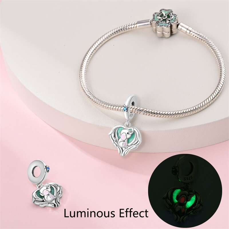 925 Sterling Silver Deer Luminous Animal Charms Bead Fit Original Bracelets DIY Jewelry New Term Party Gift