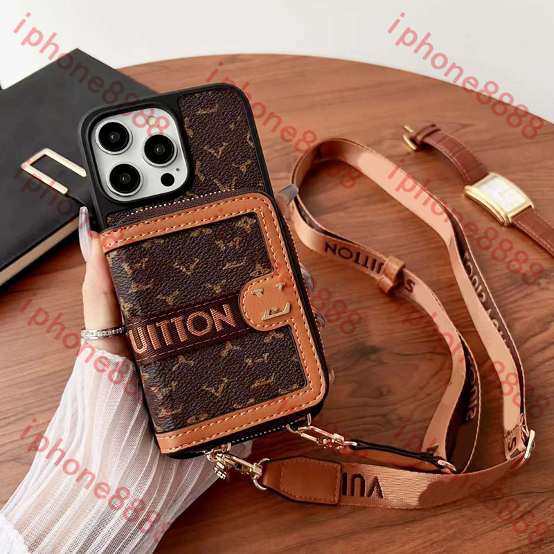 Crossbody iPhone Case for iPhone 16 15 14 13 12 Pro Max Leather Luxury Designer Wallet Phone Case 15 14 Plus for Women Men strap lanyard Wallet Cover with Card Holder