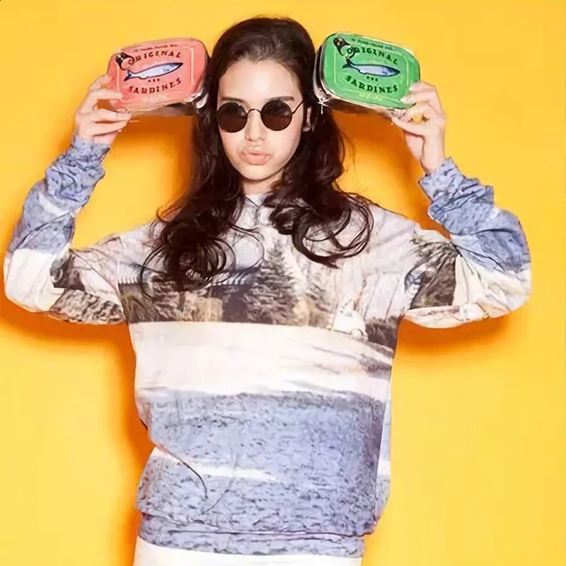 Novelty Retro Canned Sardines Style Cosmetic Bag Animal Makeup Bags Cute Portable Bath Travel Sack Women Handbags 240913