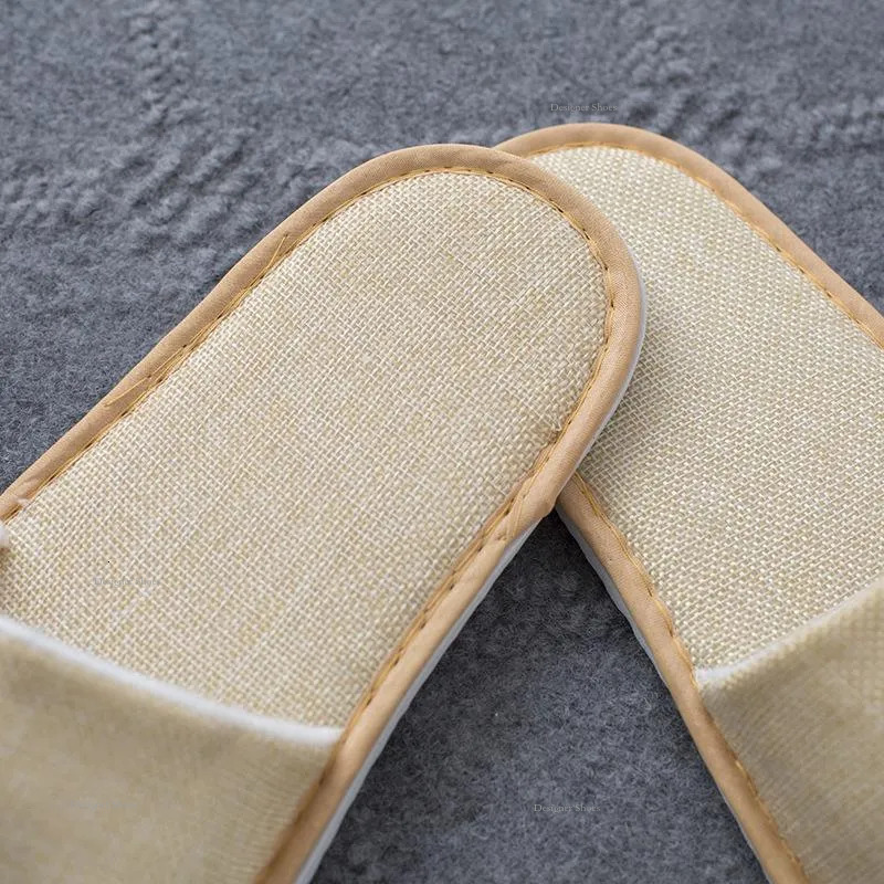 Spring Autumn Hotel Floor Home Cool Slippers, Anti Slip Wear-Resistant Cotton And Linen Slippers For Women pers