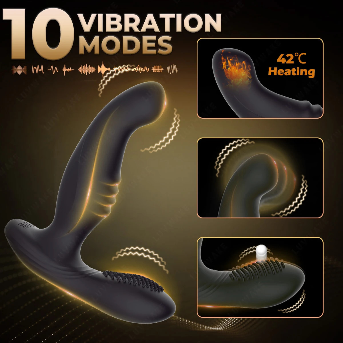 10 Wiggling Anal Plug Butt Prostate Massager Male Sex Toy 240914
