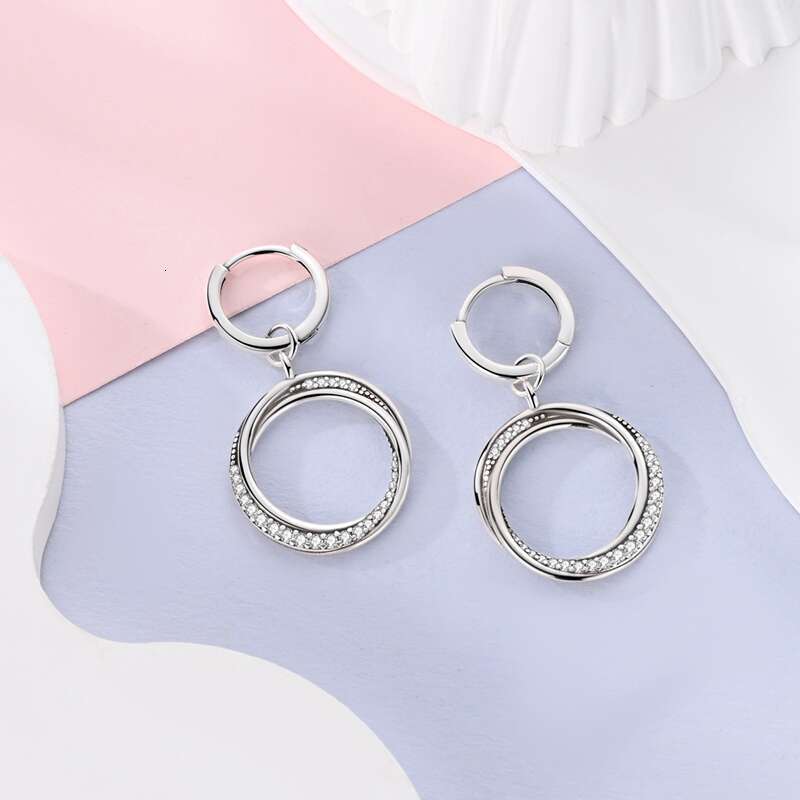New 925 Sterling Silver Heart Shaped For Women Shooting Star Geometric Double Hoop Earrings Fine Romantic Jewelry