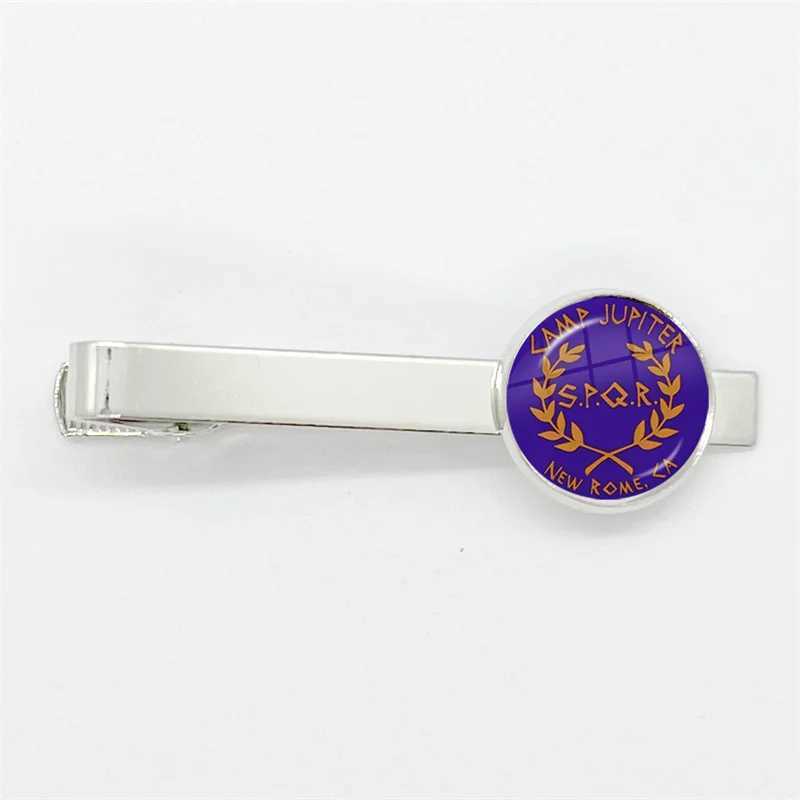 Spqr Roman Empire Legion Glass Tie Clip Silver Tie Clip Mens Charm Jewelry Gift W240914