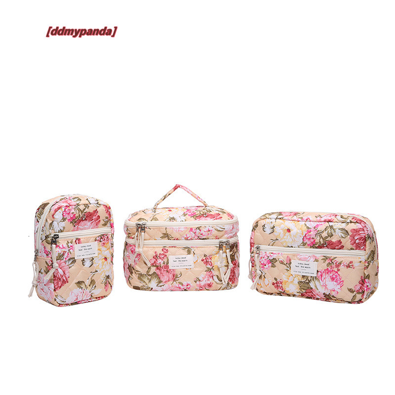 New floral makeup with large capacity and high-end cosmetics storage portable travel toiletry bag, hand-held bag #15 ddmypanda