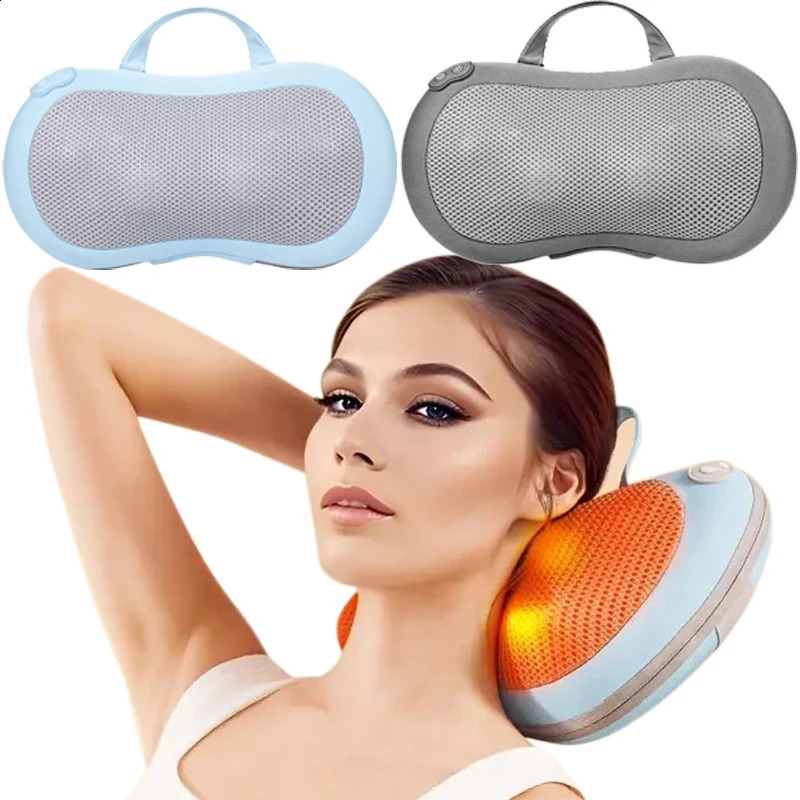 Electric heating spinal massage pillow neck charging full body waist massage instrument back shoulder and neck massage 240914