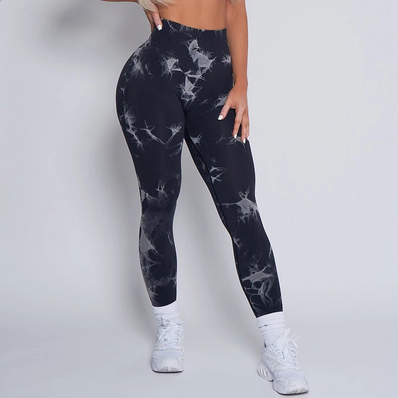 Pcheebum Seamless Legs Womens Bubble Gum Tie Dye Lightning Marble Pants Fitness Gym Exercise 240913