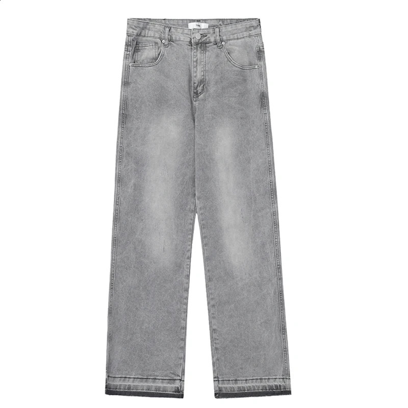 Autumn Winter Tassel Denim PantsYouth Goth Jeans America Stacked Pleats Male er Trousers Men Classic Harajuku 240906