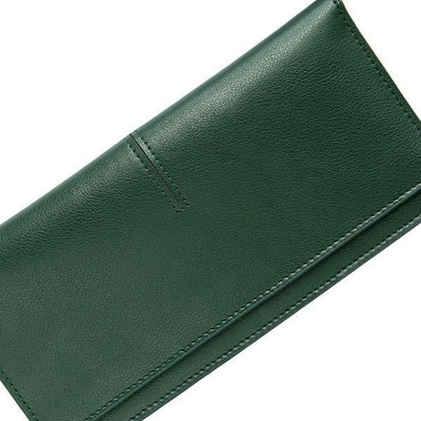 Ins minimalist ultra-thin long women's PU 2024 new style temperament buckle multi card soft leather wallet