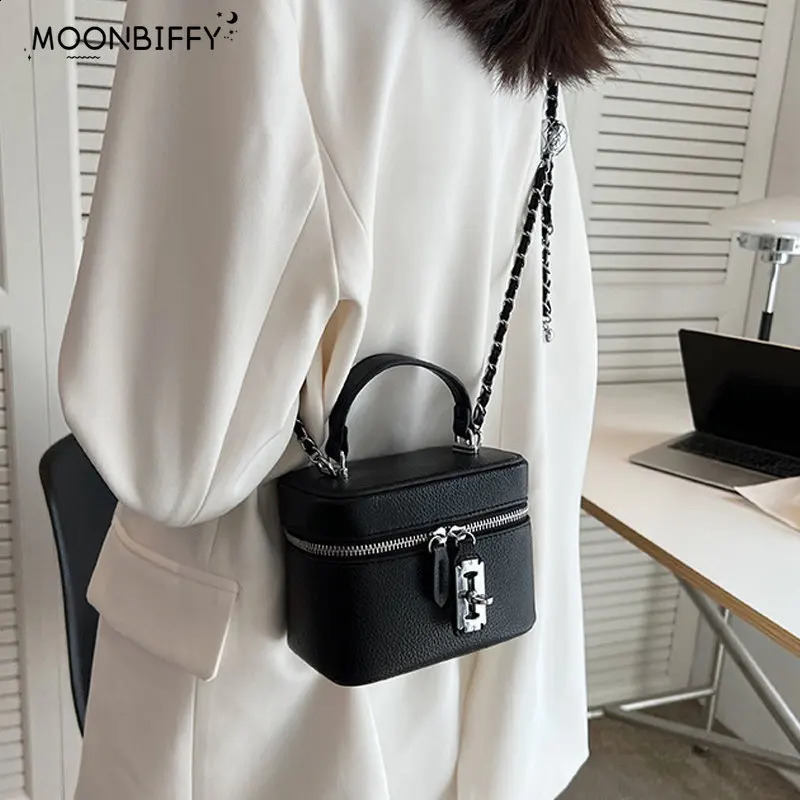 Mini box PU leather cross body bag with short handle suitable for women cute handbag summer shopping shoulder bag 240912