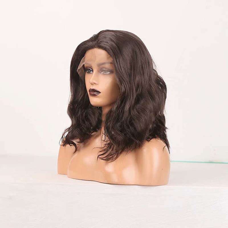 AIMEYA Brown Bob Wigs For Black Women Short Wave Lace Front Wig Heat Resistant Synthetic Hair Daily Use Cosplay