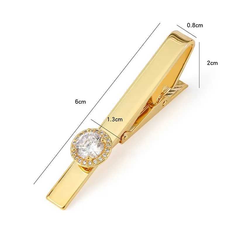 Mens high-end round zircon tie clip fashionable wedding dress necklace accessories jewelry luxury rhinestone tie clip mens gift W240914