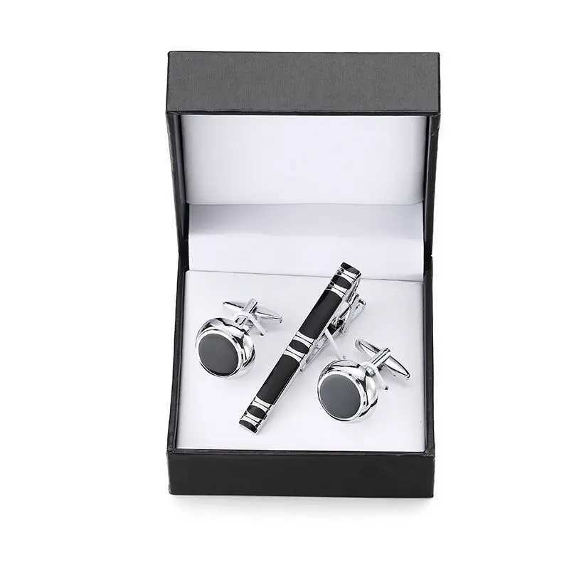 A set of high-end tie clips Kraft exquisite cufflinks anchors saxophone crystal cufflinks black square cufflinks W240914
