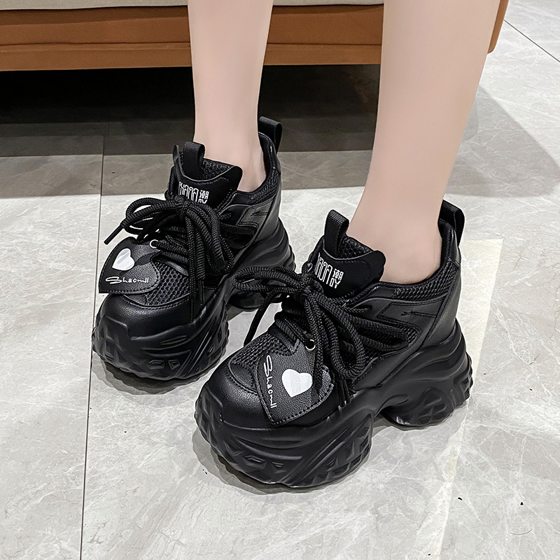 High Platform Shoes Breathable Sports Trainers Casual Thick Bottom Mesh Chunky Sneakers Women atos Mujer 10cm