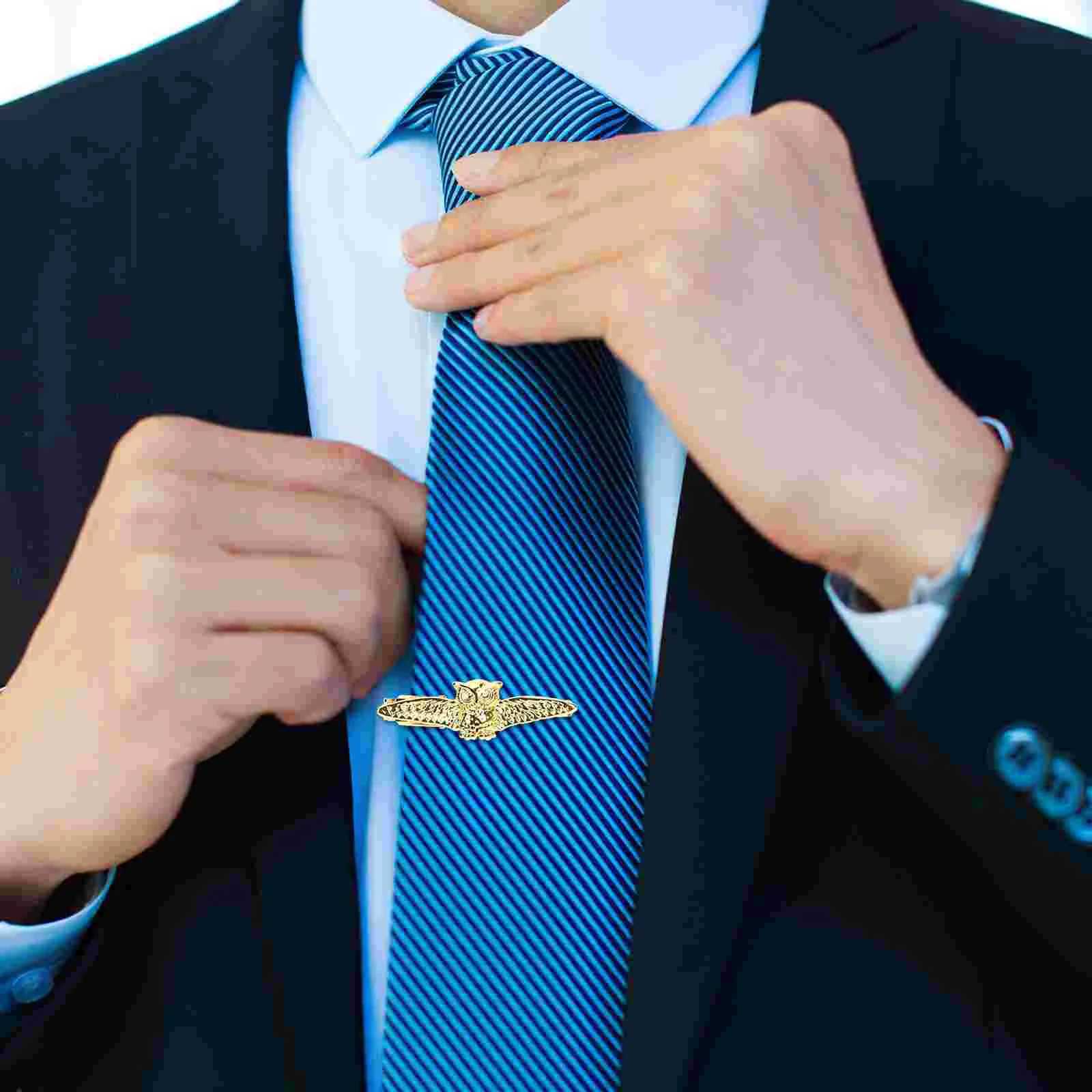 Tie clip collar durable mens bar gold business suit decoration gold wedding dress alloy owl regular W240914