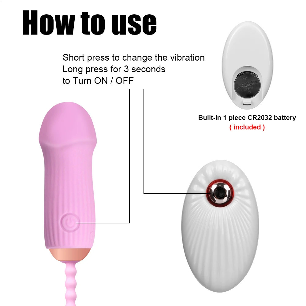 Nipple Vaginal Clitoris Stimulation Anal Vaginal Balls G-spot Vibrating Egg Remote Control Mushroom Head 12 Speeds 240904