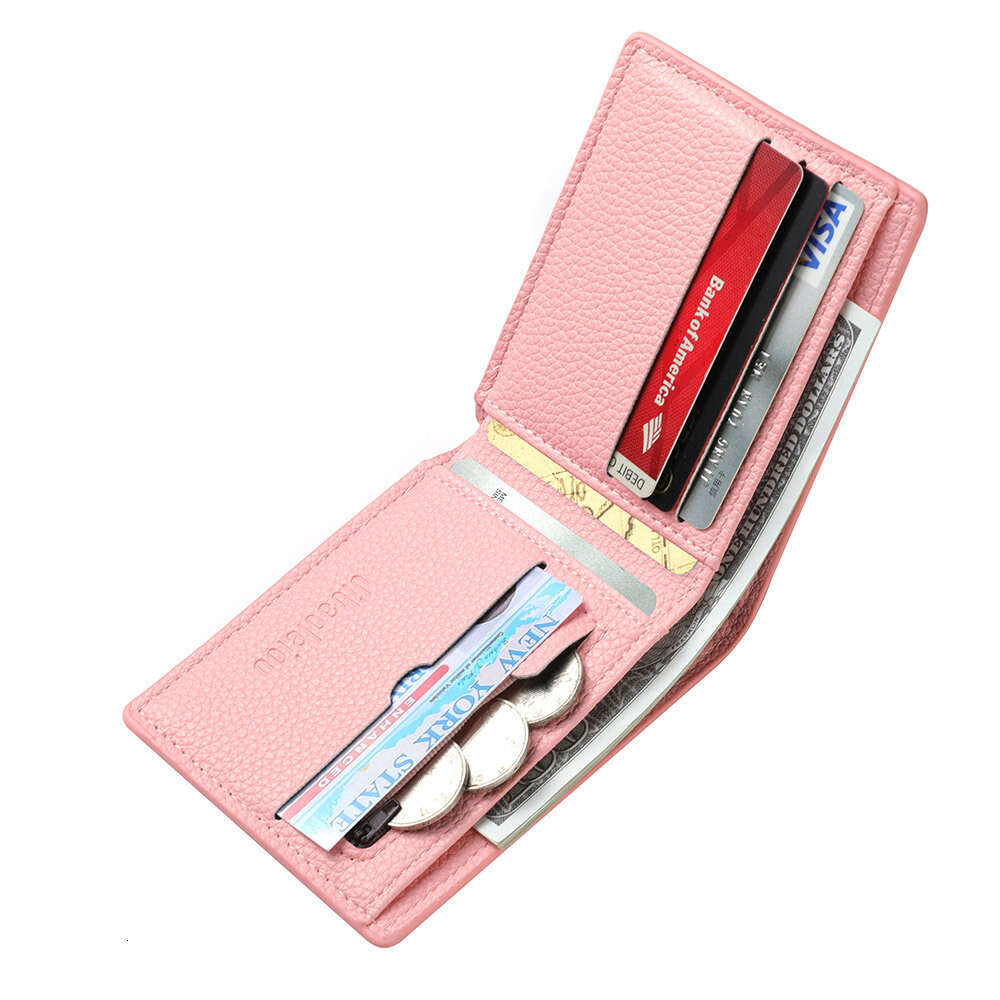 AMZZ Short Zero Litchi Pattern Horizontal Leather Wallet US Dollar Men's Bag Ad