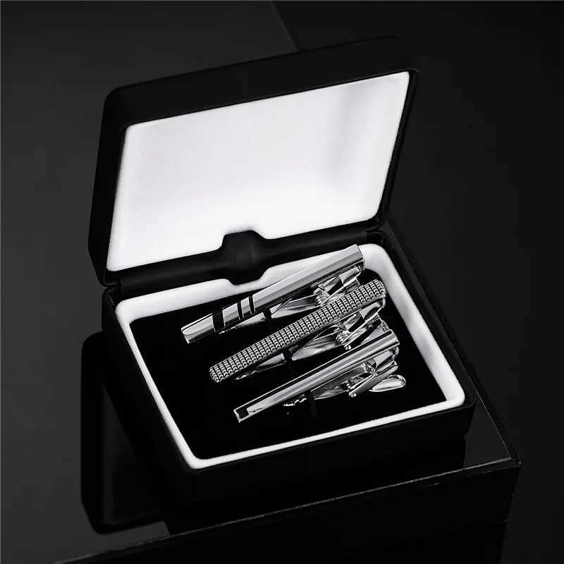 Mens short pin tie clip wedding guest gift with box tie clip mens shirt black mens cufflinks fashion jewelry W240914