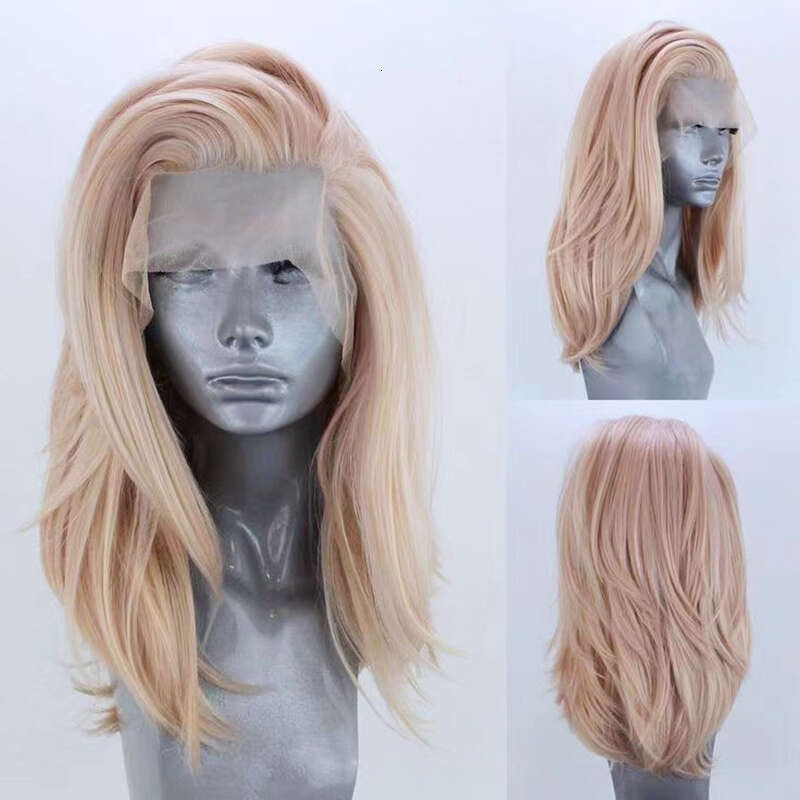 AIMEYA Mix Blonde Long Natural Wave Synthetic Hair Heat Resistant Lace Front Wig Loose Curly Daily Use Cosplay Wigs