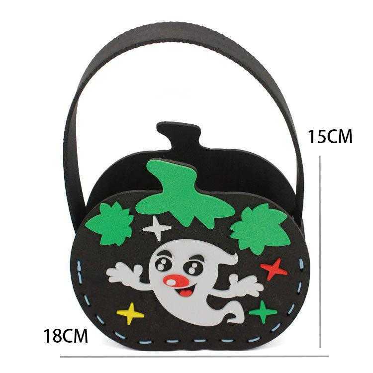 CMM Halloween Pumpkin Lantern Sugar Bag Handheld Basket Ghost Festival Decoration Diy Handmade Golden Wings Toy Bulk