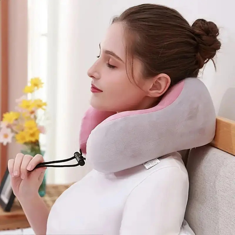 Electric neck massage pillow U-shaped suitable for adjustable heating of the neck used for massage and relaxation durable memory cotton 240919