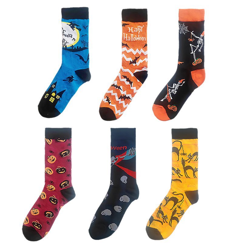 Crazy Funky Men Women Halloween Party Socks with Funny Design Mens Spooky Gifts Colorful Crew Dress Socks Wholesale
