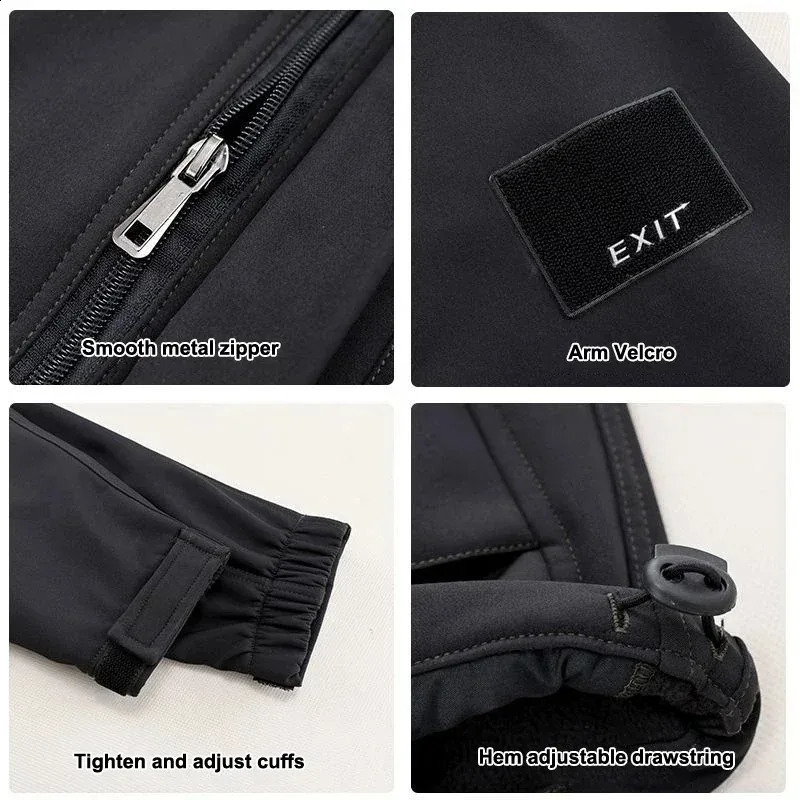 Warm Tracksuit Men Outdoor Sport Suits Winter Two Piece Set Mens Padded Thickened Windproof Waterproof Riding Mountaineering 240909