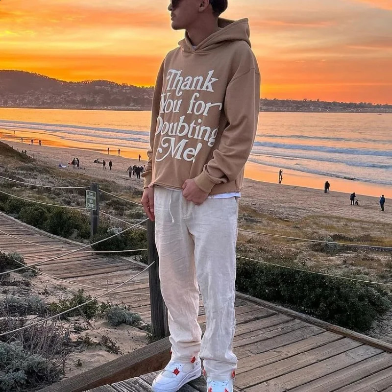 Thank You For Doubting Me Graphic Print Hoodie Men Y2K Autumn Long Sleeves Vintage Oversize Sweatshirt Streetwear Women Tops 240906