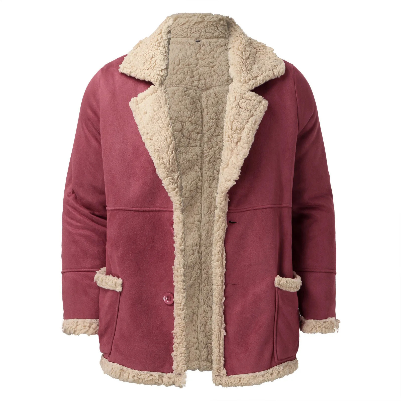 Jackets For Men Fashion Casual Plus Size Winter Coat Lapel Long Sleeve Padded Leather Jacket Vintage Thicken Vestes Hommes 240905