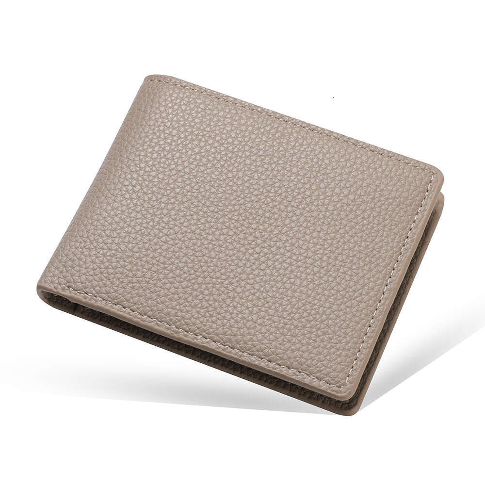AMZZ Short Zero Litchi Pattern Horizontal Leather Wallet US Dollar Men's Bag Ad