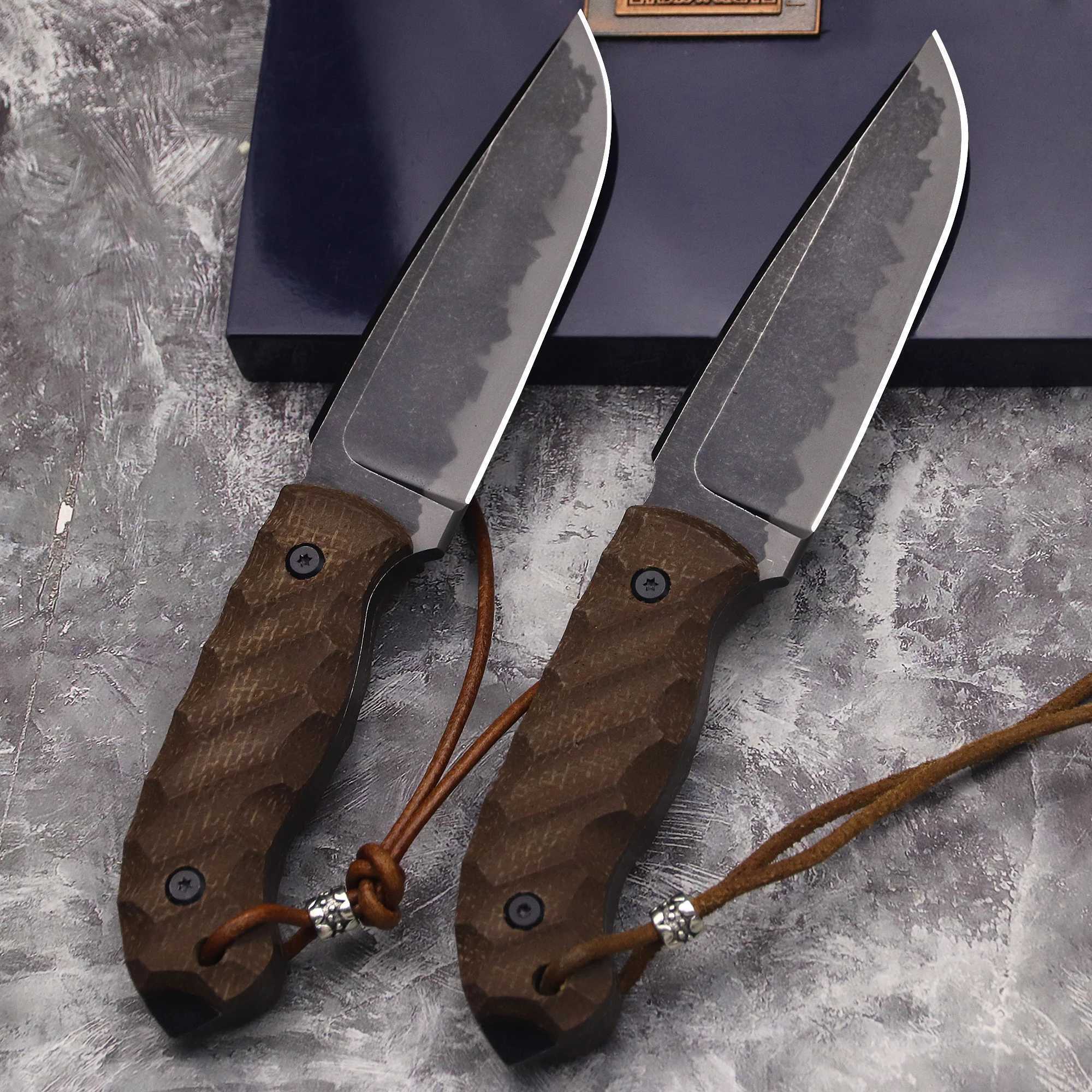 Tactical knife WPKOPYA U.S.A Linen handle 6mm reinforced DC53 steel All Tang Outdoor hunting jungle survival knife EDC multi-purpose knife M240914
