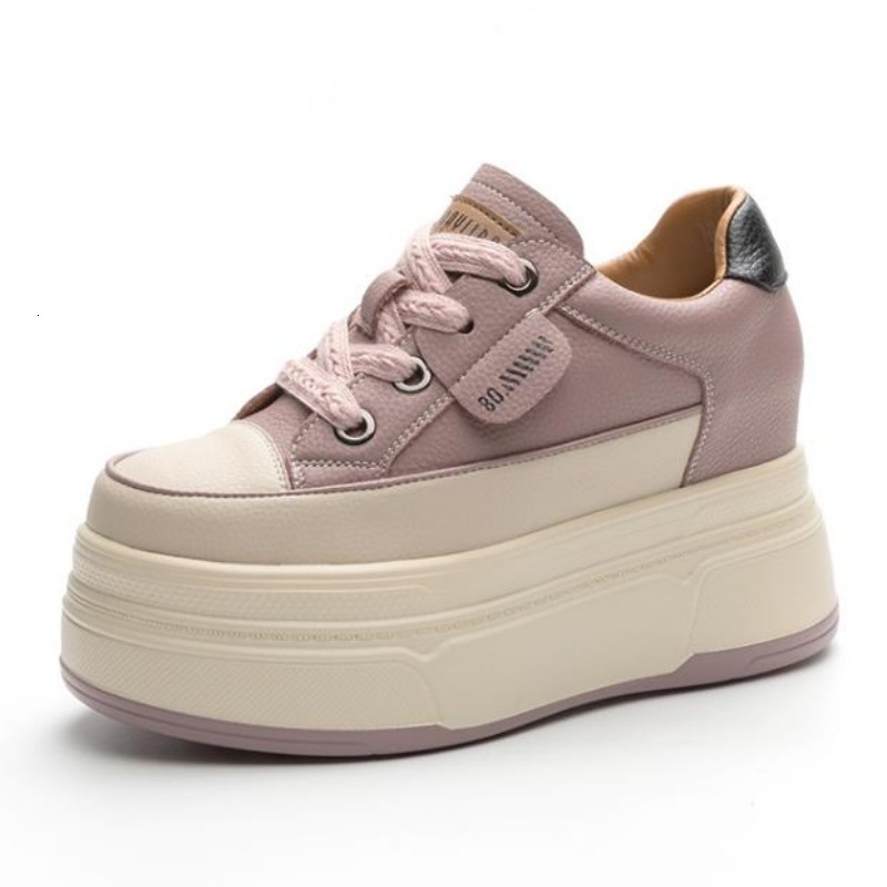 Retro 9cm Cow Suede Genuine Leather Women Vulcanized Platform Wedge Skate Boarding High Brand Heels Casual Stable Shoes