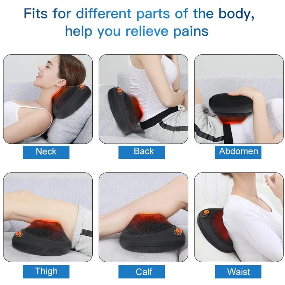 Back massager deep neck tissue shoulder massage pillow lower back calf whole body muscle relief 240914
