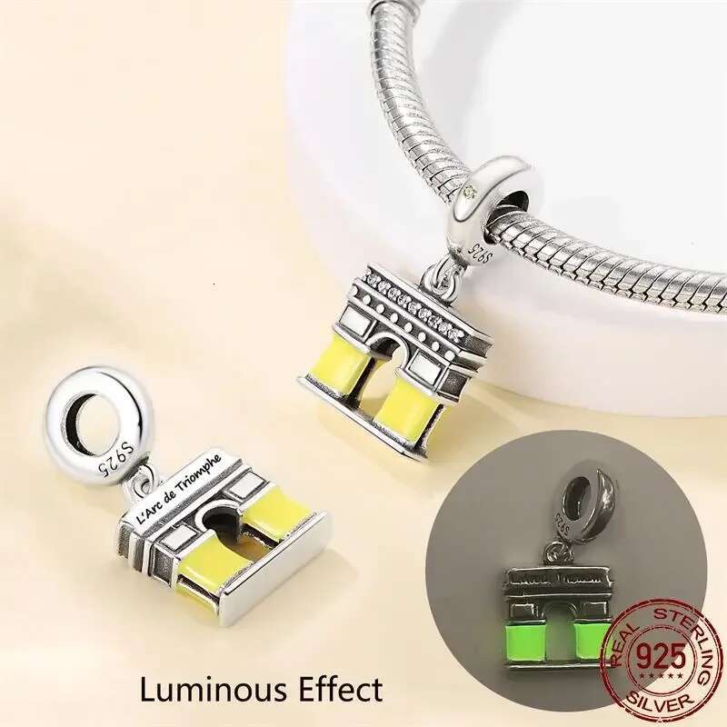 925 Sterling Silver World Famous Architecture Series-Colosseum Charm Fit Original Bracelet DIY Bead Ms Jewelry Gift
