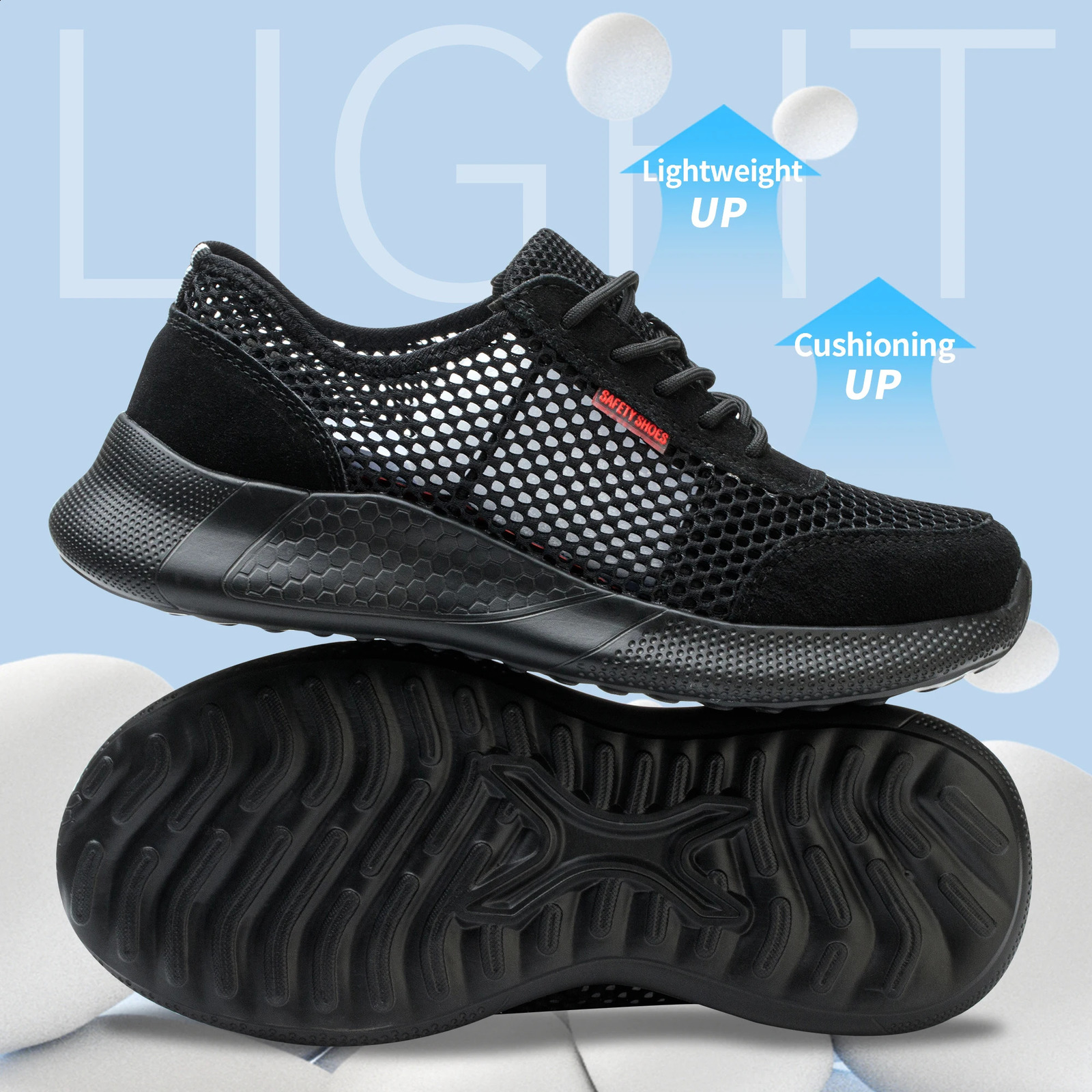 Breathable Work Summer Lightweight Protective Sneakers Safety Steel Toe Shoes Men Puncture-Proof boot e8fa
