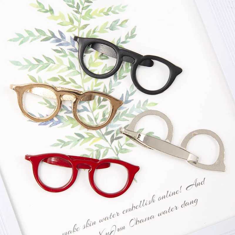 Black casual tie clip personalized glasses shape metal necklace buckle mens glasses commercial necklace pin set accessories gift W240914
