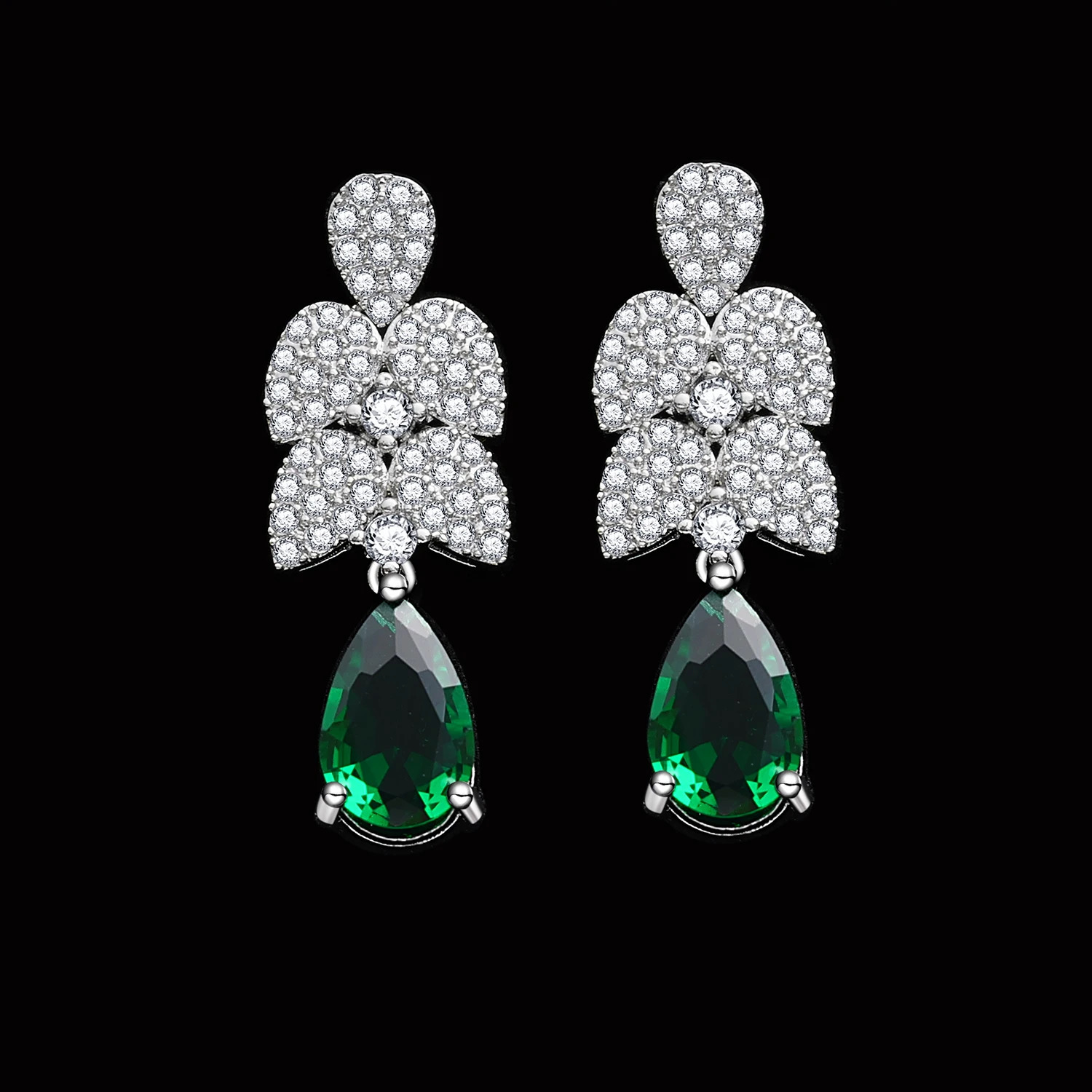 Arrival Dubai Bridal Wedding Bridal 4-piece Jewelry Set Green Cubic Zirconia Pendant Necklace 240906