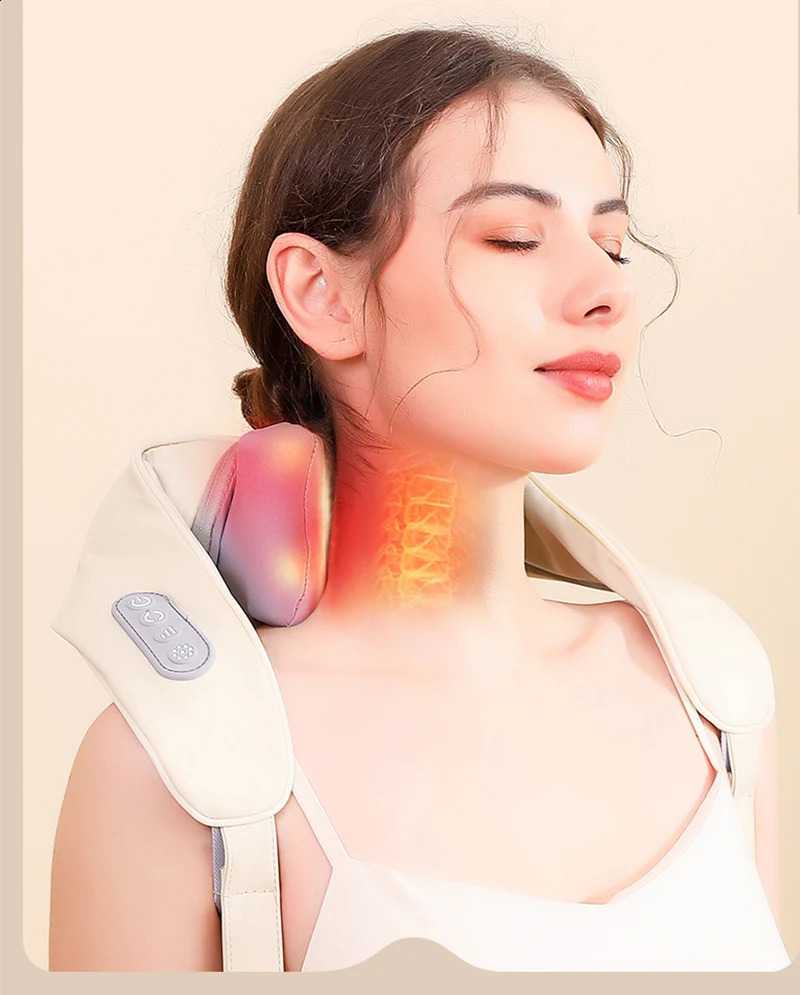 Neck and Shoulder Massager Wireless Electric Compression Kneading Multi functional Back Massager Shoulder Massage 240914