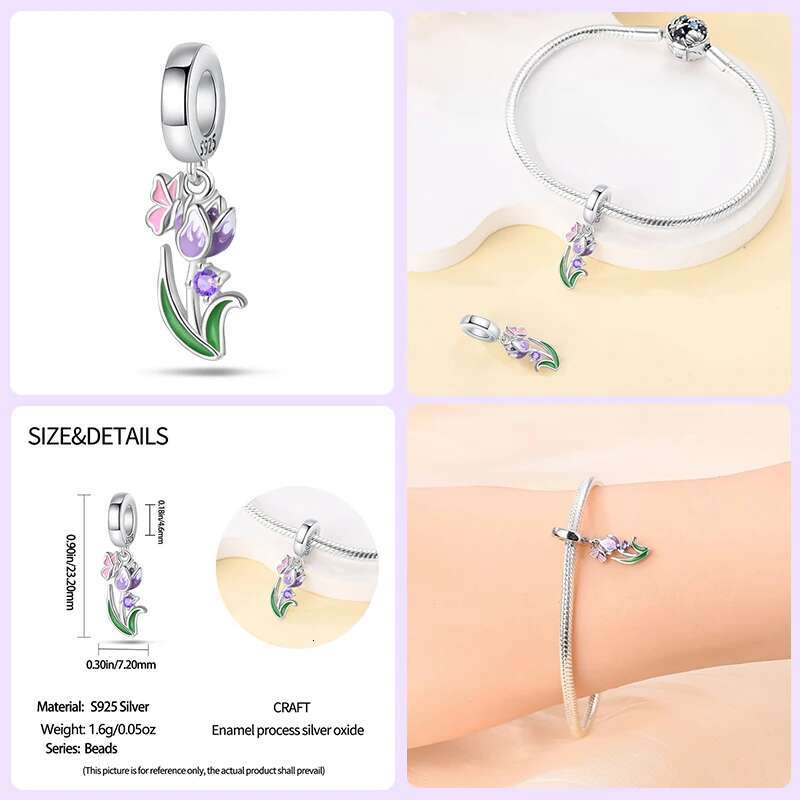 925 Sterling Silver wers Butterfly Creative Garden Mushroom Snail Charms Beads Fit Original Bracelets DIY Jewelry